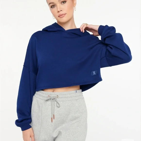 Savage X Fenty Royal Boss Blue Xssential Crop Hoodie - Picture 3 of 13